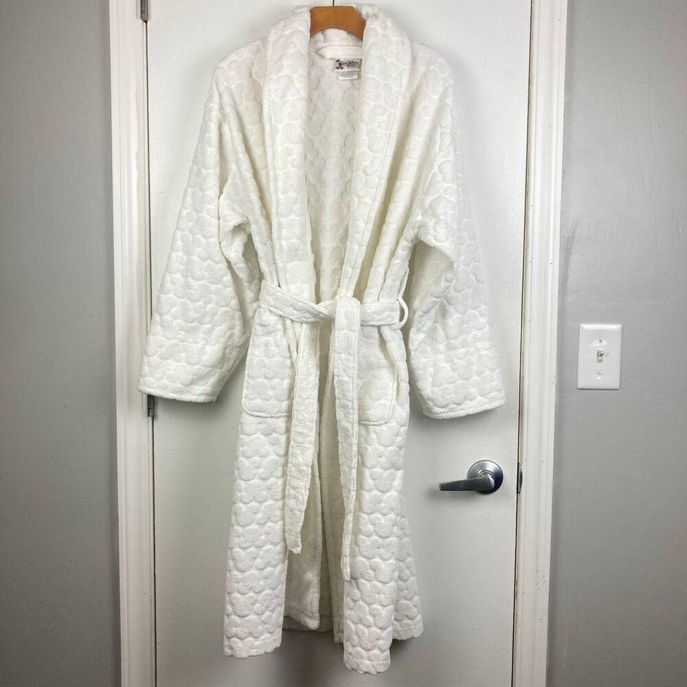 Vintage Walt Disney‎ World Bathrobe One Size Heavy 100% Cotton Embossed Mickey